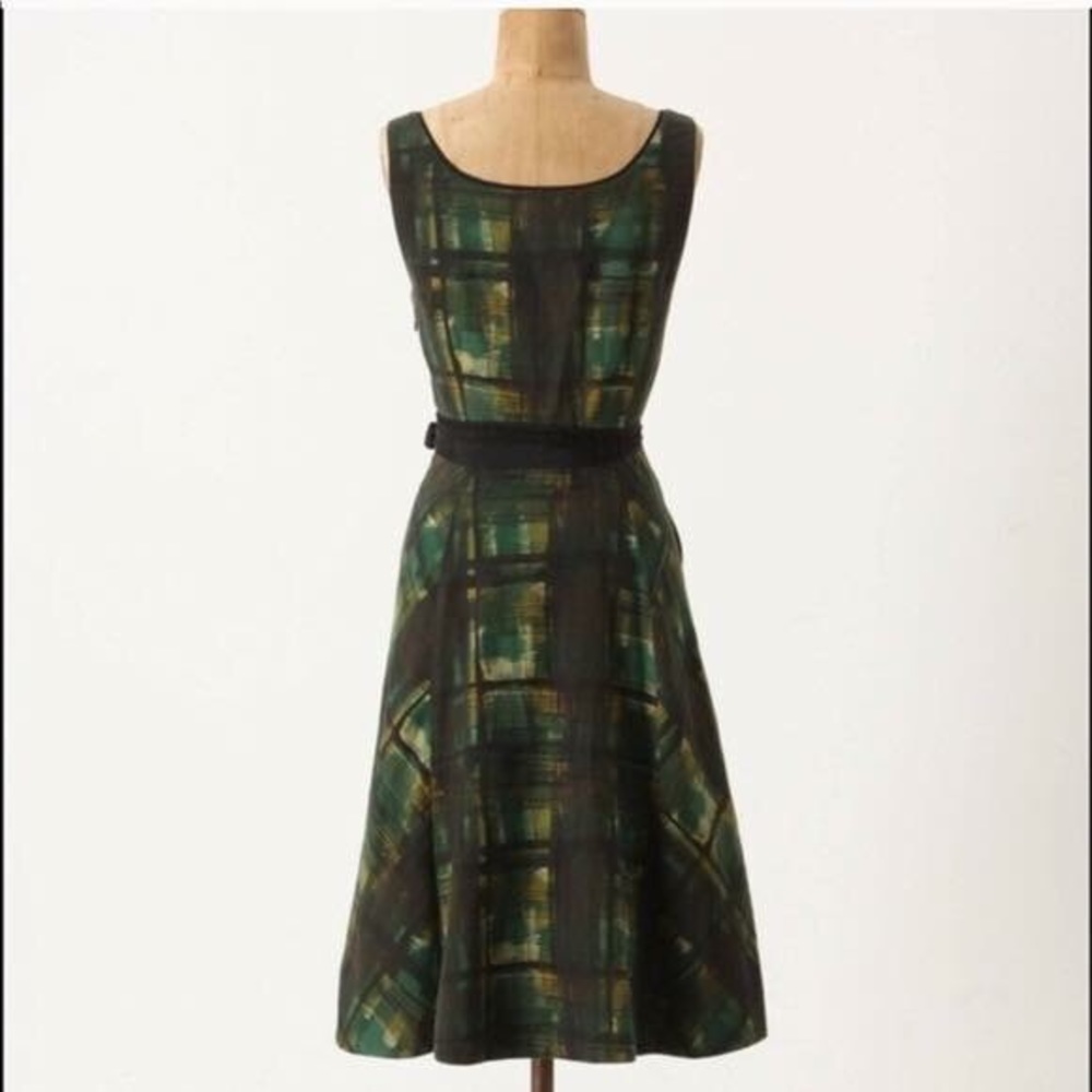 Maeve Painted Plaid Dress